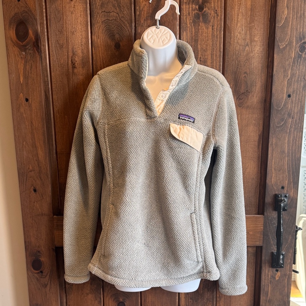 Patagonia Womens synchilla snap-t Light Gray Fleece Pullover Medium